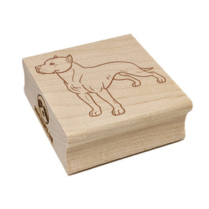 Friendly American Pit Bull Terrier Pet Dog Square Rubber Stamp for Stamping Crafting