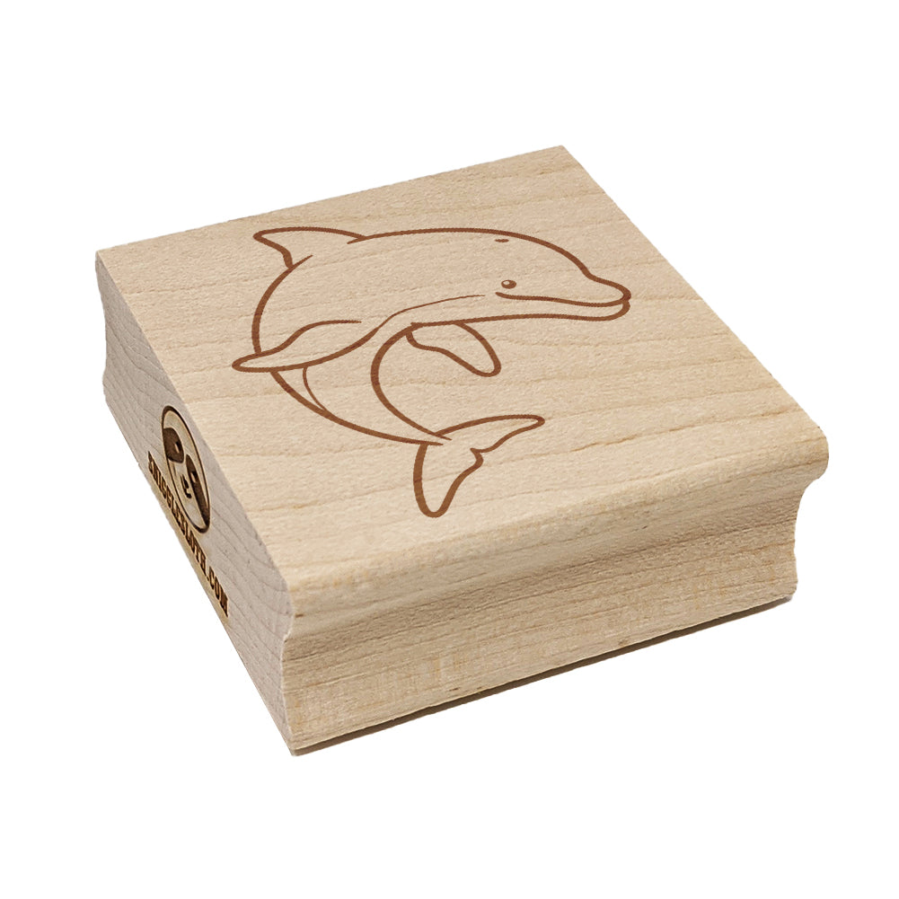 Friendly Bottlenose Dolphin Square Rubber Stamp for Stamping Crafting