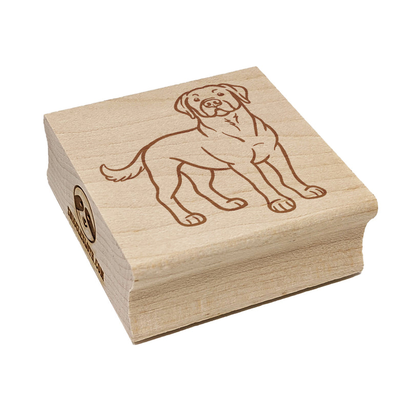 Friendly Labrador Retriever Pet Dog Square Rubber Stamp for Stamping Crafting