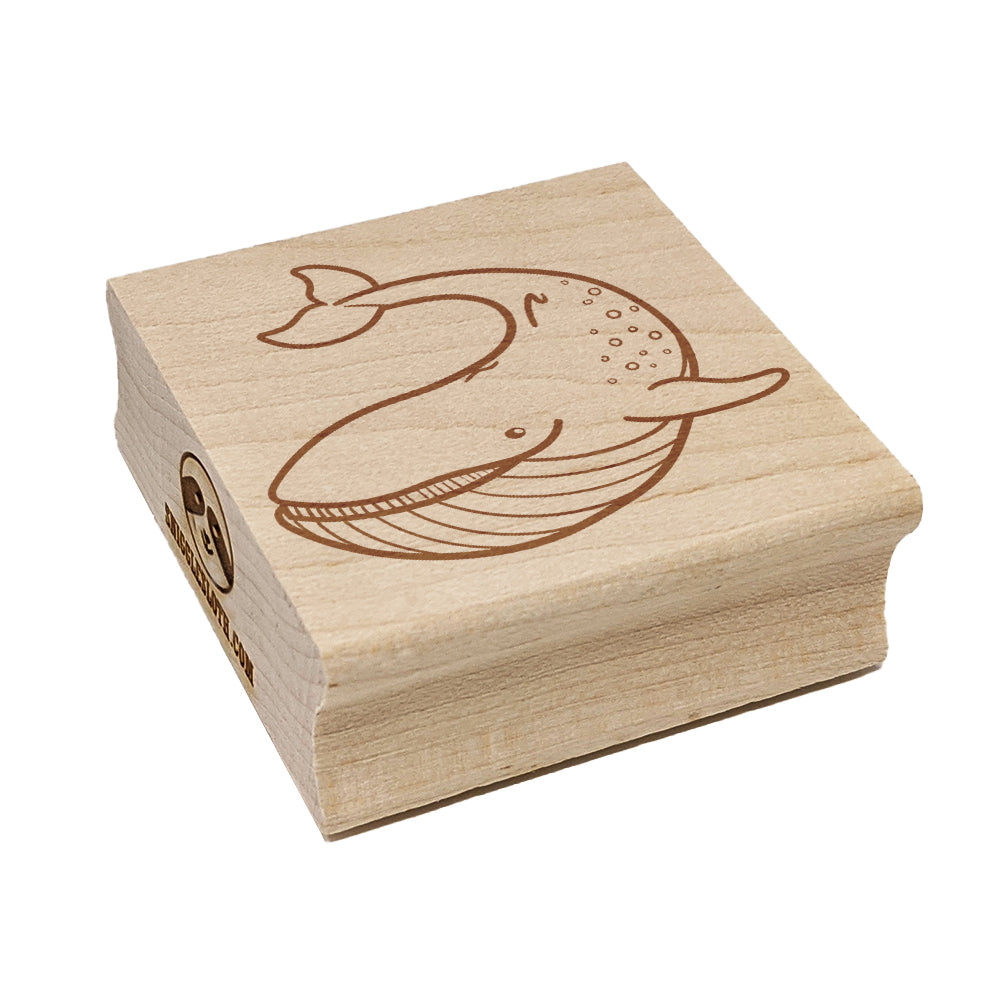 Gentle Blue Whale Square Rubber Stamp for Stamping Crafting