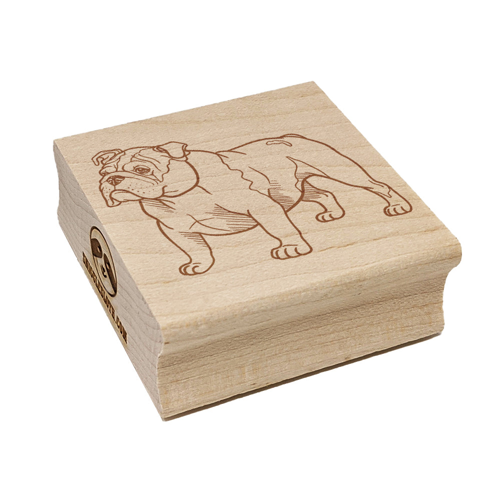 Gentle English Bulldog Pet Dog Square Rubber Stamp for Stamping Crafting