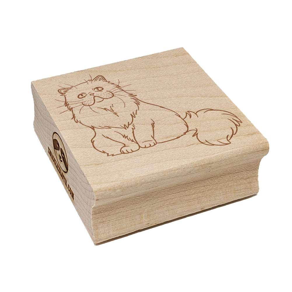 Gentle Persian Cat Square Rubber Stamp for Stamping Crafting