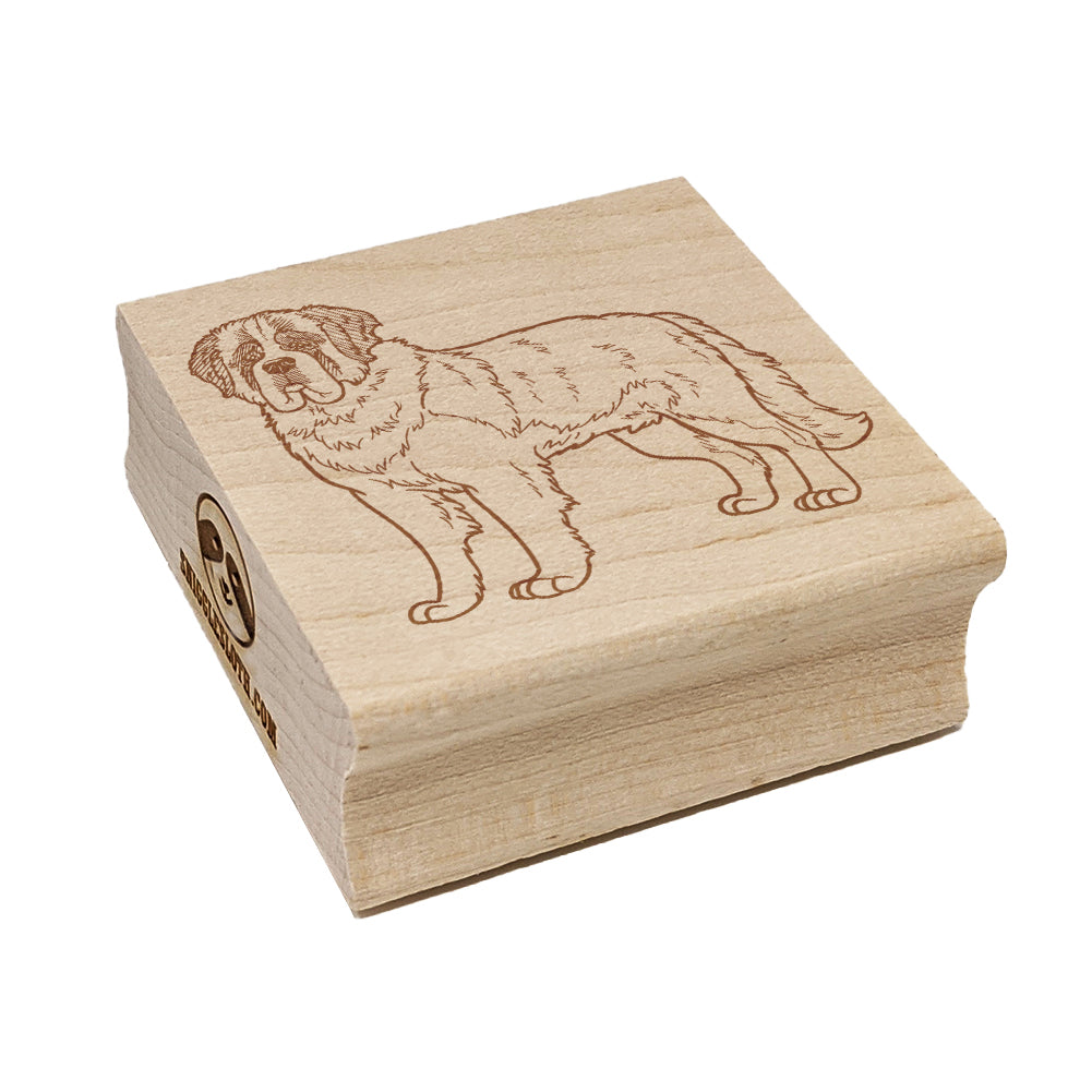 Gentle St. Bernard Pet Dog Square Rubber Stamp for Stamping Crafting