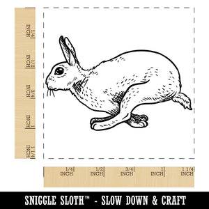 Jumping Running Rabbit Square Rubber Stamp for Stamping Crafting