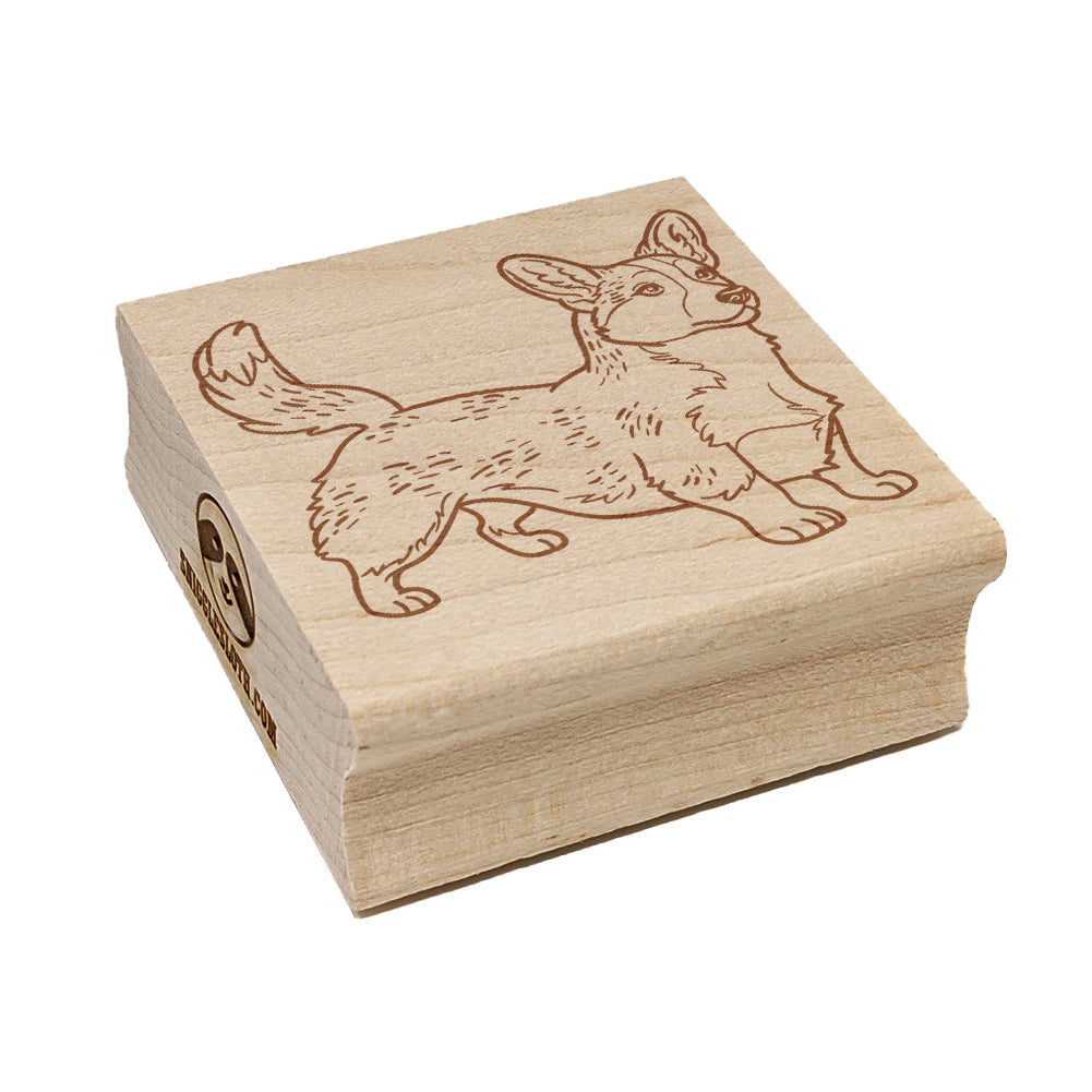 Loyal Cardigan Welsh Corgi Pet Dog Square Rubber Stamp for Stamping Crafting