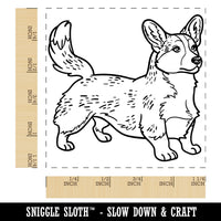 Loyal Cardigan Welsh Corgi Pet Dog Square Rubber Stamp for Stamping Crafting