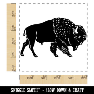 Majestic American Bison Buffalo Square Rubber Stamp for Stamping Crafting