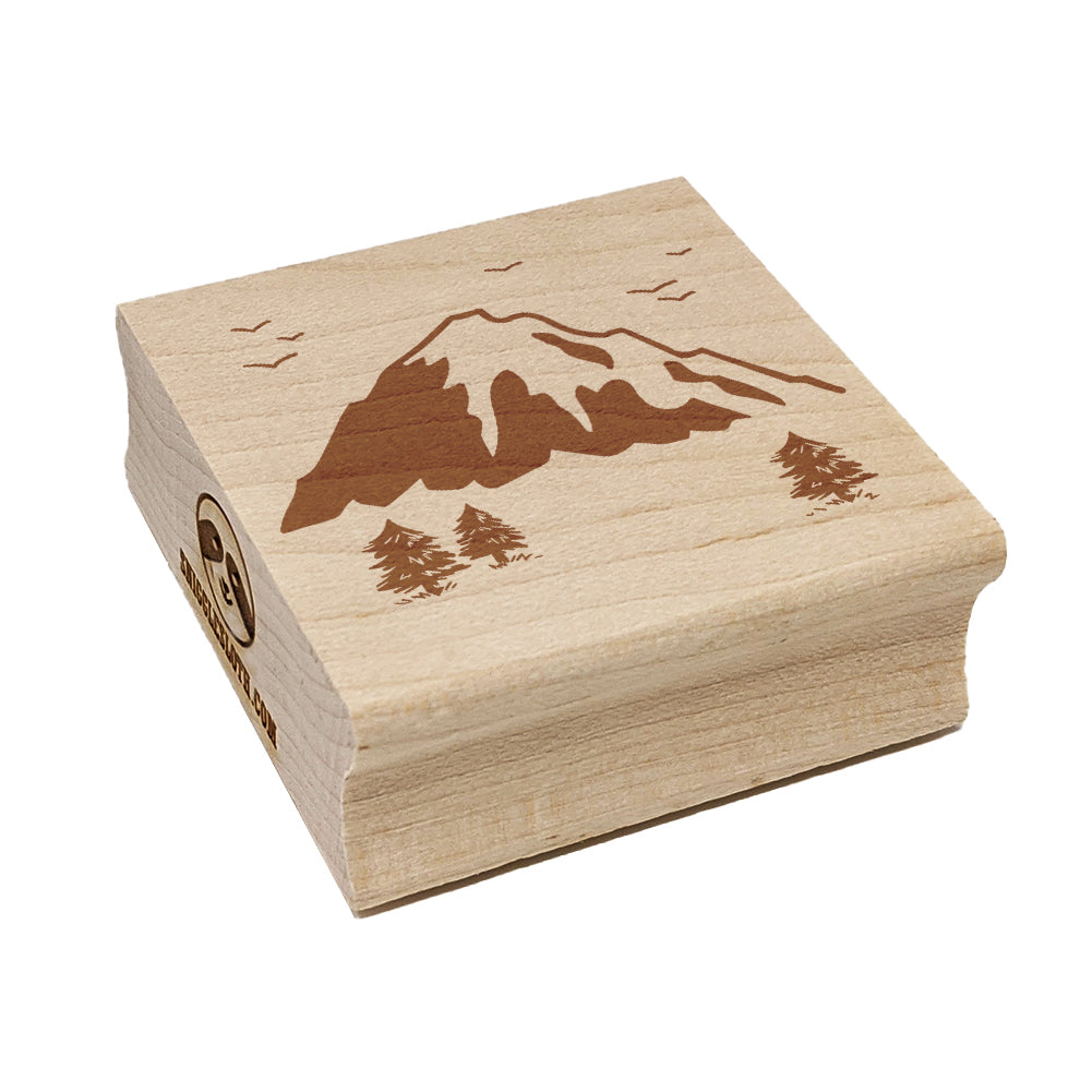 Mountain Scenic Landscape Square Rubber Stamp for Stamping Crafting