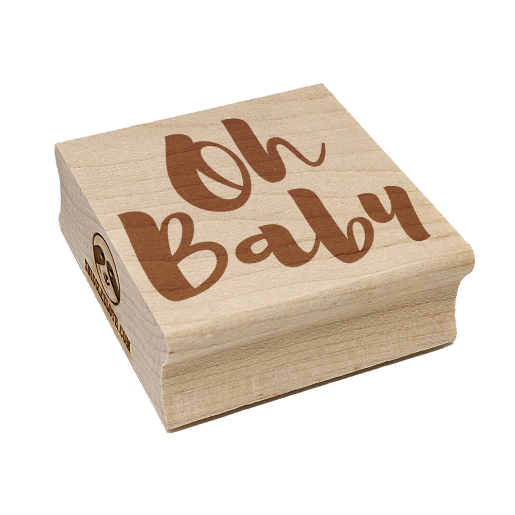 Oh Baby Script Shower Pregnancy Square Rubber Stamp for Stamping Crafting