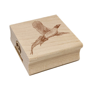 Pheasant Flying Square Rubber Stamp for Stamping Crafting