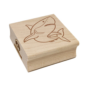 Powerful Great White Shark Square Rubber Stamp for Stamping Crafting