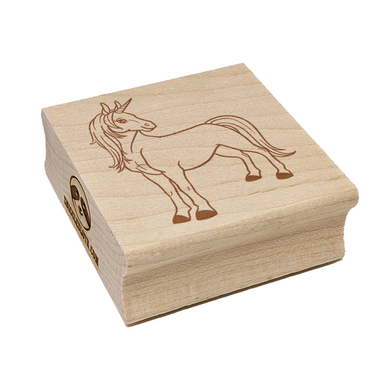 Pretty Unicorn Posing Square Rubber Stamp for Stamping Crafting