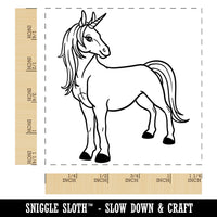 Pretty Unicorn Posing Square Rubber Stamp for Stamping Crafting