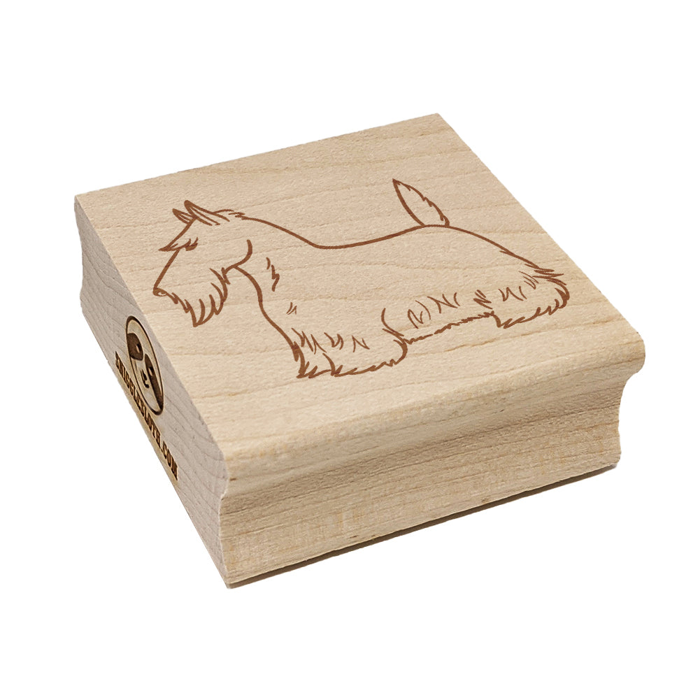 Serious Scottish Terrier Pet Dog Square Rubber Stamp for Stamping Crafting