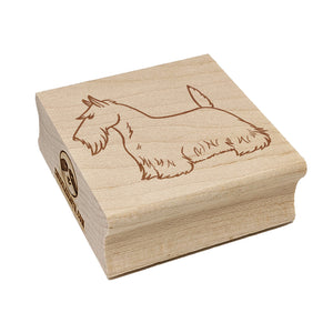 Serious Scottish Terrier Pet Dog Square Rubber Stamp for Stamping Crafting