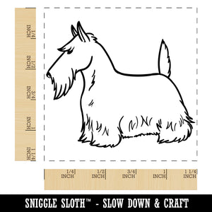 Serious Scottish Terrier Pet Dog Square Rubber Stamp for Stamping Crafting