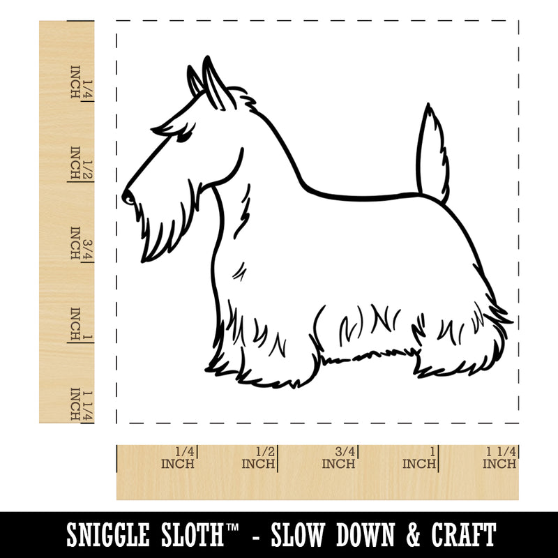 Serious Scottish Terrier Pet Dog Square Rubber Stamp for Stamping Crafting