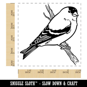 Sweet American Goldfinch Bird Square Rubber Stamp for Stamping Crafting