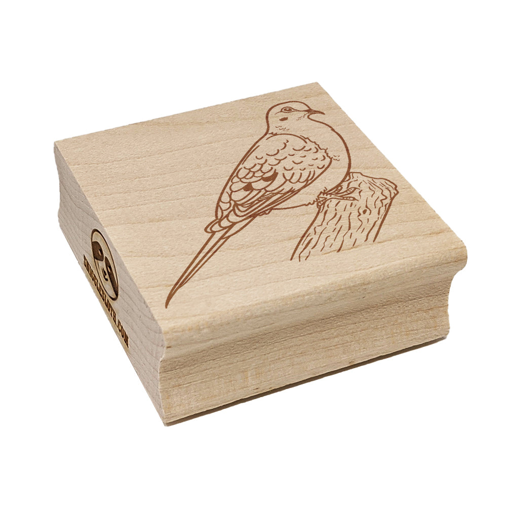 Watchful Mourning Dove Bird Square Rubber Stamp for Stamping Crafting