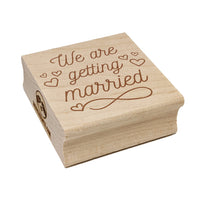 We Are Getting Married Wedding Hearts Square Rubber Stamp for Stamping Crafting