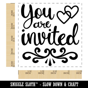 You Are Invited Wedding Invite Square Rubber Stamp for Stamping Crafting