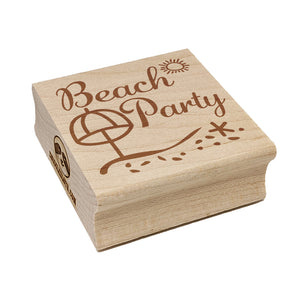 Beach Party Tropical Ocean Sun Sand Square Rubber Stamp for Stamping Crafting