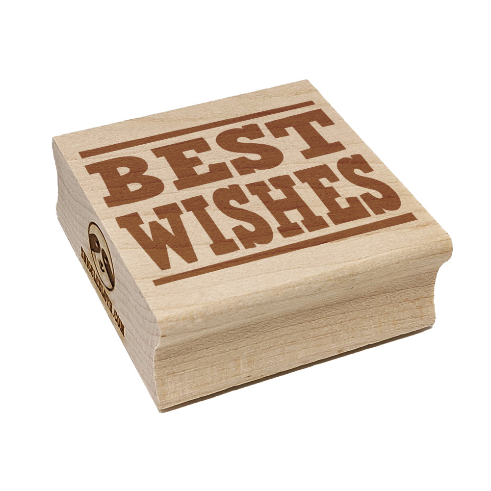 Best Wishes Fun Text Square Rubber Stamp for Stamping Crafting