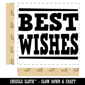 Best Wishes Fun Text Square Rubber Stamp for Stamping Crafting