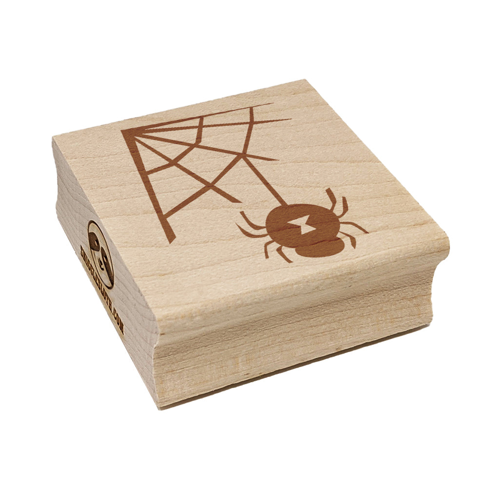Black Widow Spider and Web Halloween Doodle Square Rubber Stamp for Stamping Crafting