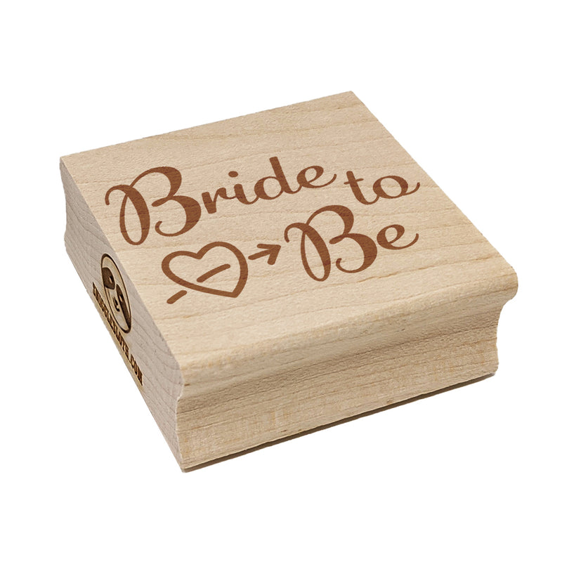 Bride to Be with Heart Wedding Bridal Shower Square Rubber Stamp for Stamping Crafting