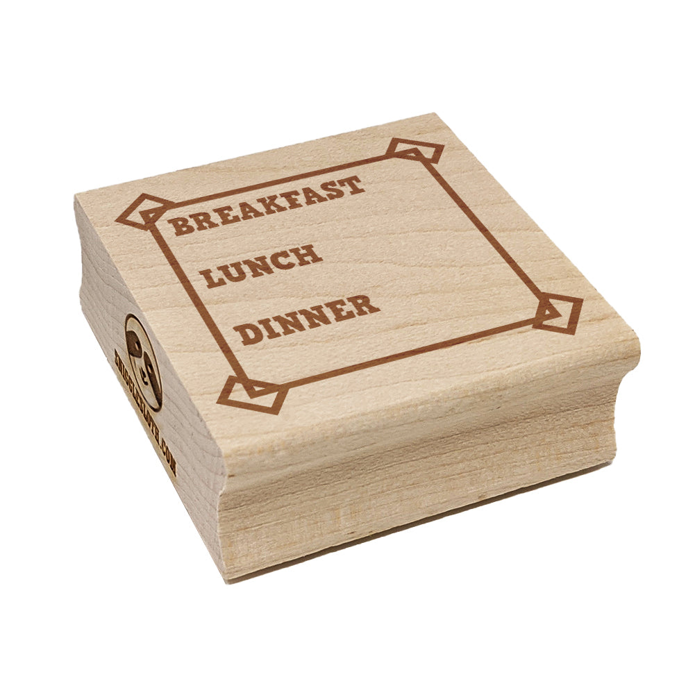 Cute Meal Planner List Note Box Taped Corners Square Rubber Stamp for Stamping Crafting