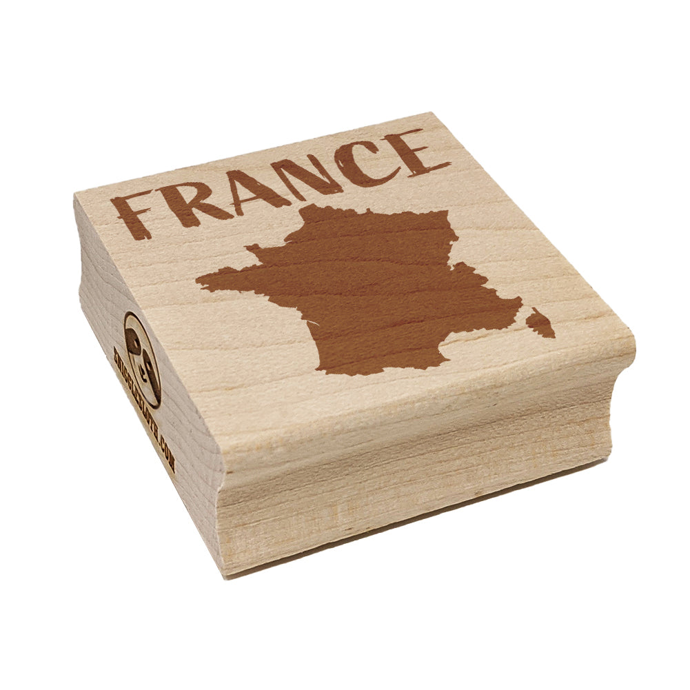 France Country Solid with Text Square Rubber Stamp for Stamping Crafting