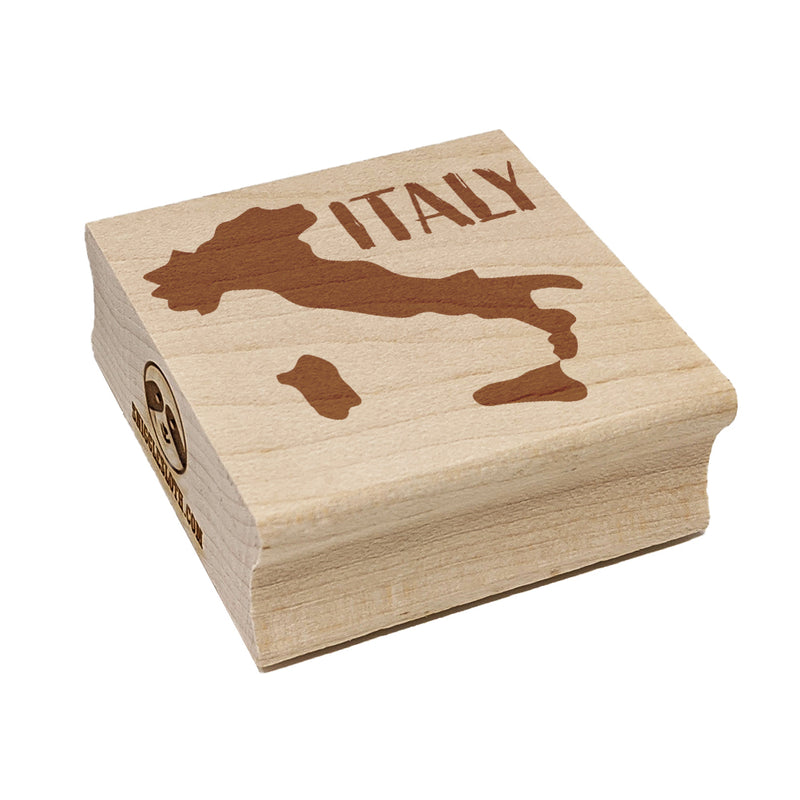 Italy Country Solid with Text Square Rubber Stamp for Stamping Crafting