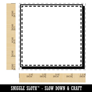 Journaling Framework Block Dashed Line Drop Shadow Square Rubber Stamp for Stamping Crafting