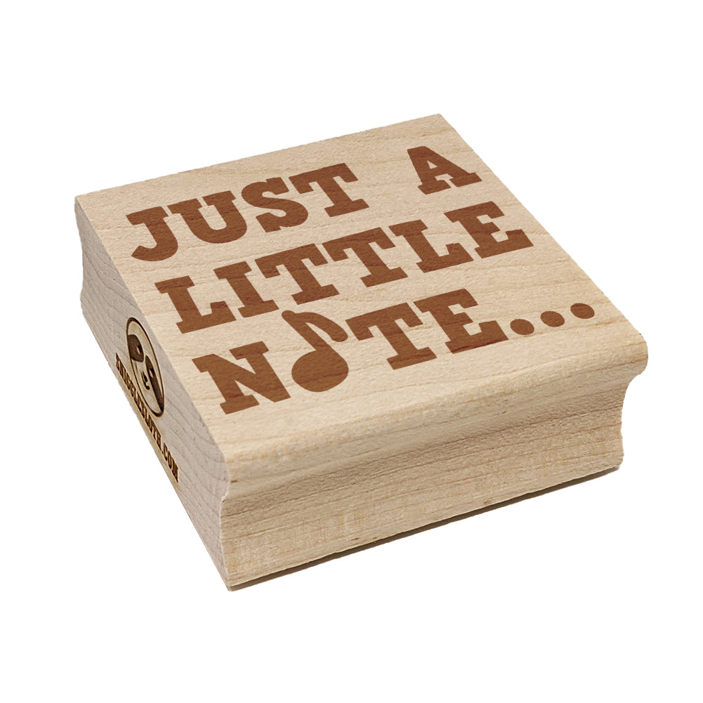 Just a Little Note Music Fun Text Square Rubber Stamp for Stamping Crafting
