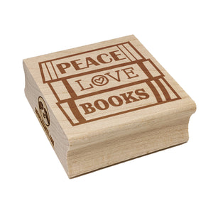 Peace Love Books Reading Stacked Square Rubber Stamp for Stamping Crafting