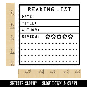 Reading List Journaling Framework Block Square Rubber Stamp for Stamping Crafting