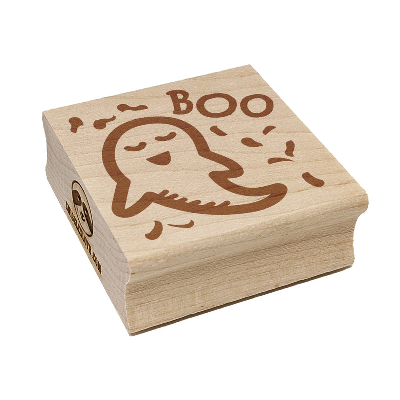 Sweet Ghost Boo Halloween Square Rubber Stamp for Stamping Crafting