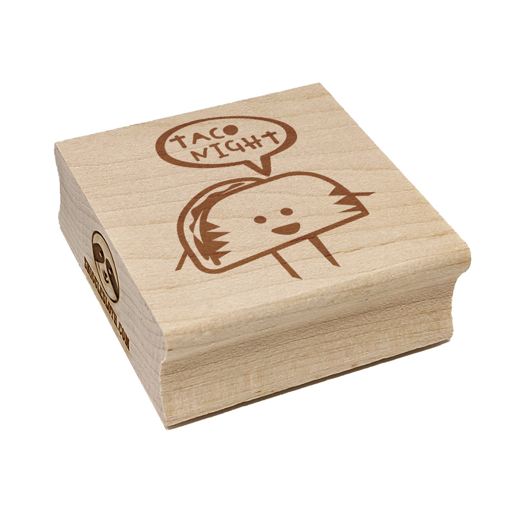 Taco Night Talking Taco Square Rubber Stamp for Stamping Crafting