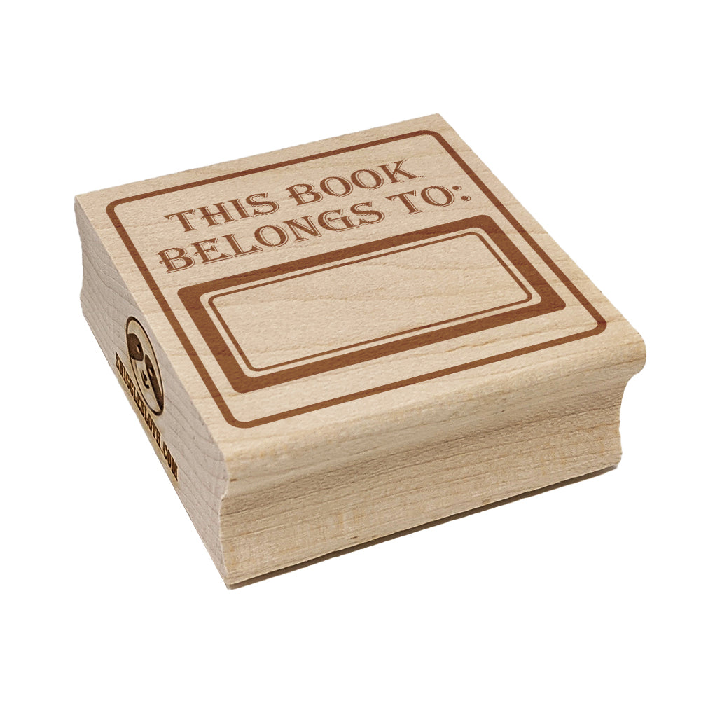 This Book Belongs to with Border Square Rubber Stamp for Stamping Crafting