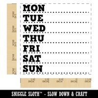 Weekly Days of the Week List Square Rubber Stamp for Stamping Crafting