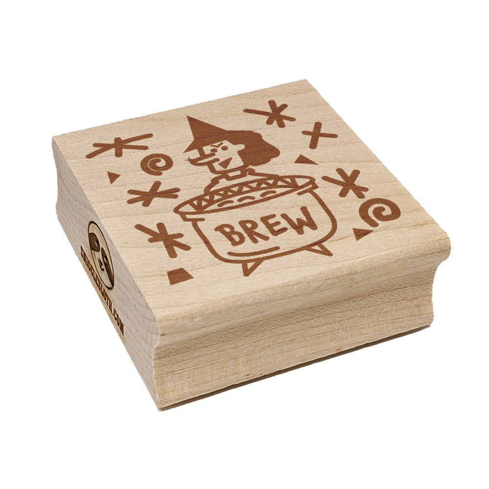 Witches Brew Pot Halloween Fun Square Rubber Stamp for Stamping Crafting