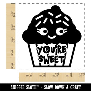 You're Sweet Kawaii Cupcake Square Rubber Stamp for Stamping Crafting