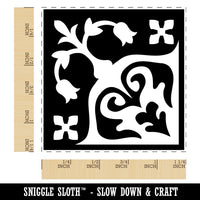 Arabesque Floral Corner Pattern Tile Square Rubber Stamp for Stamping Crafting