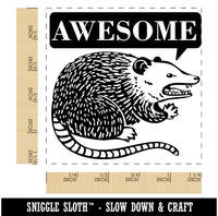 Awesome Possum Opossum Square Rubber Stamp for Stamping Crafting
