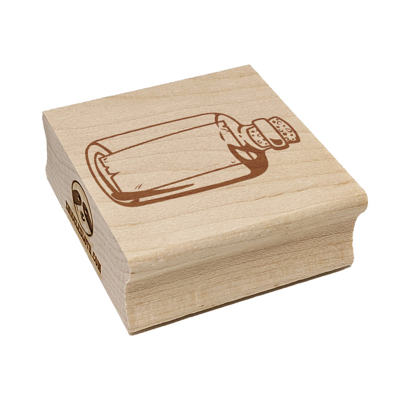 Blank Message in a Bottle Square Rubber Stamp for Stamping Crafting