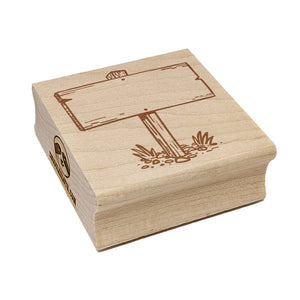 Blank Wooden Sign Post Square Rubber Stamp for Stamping Crafting