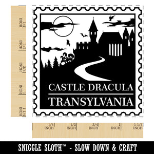 Castle Dracula Transylvania Destination Stamp Square Rubber Stamp for Stamping Crafting