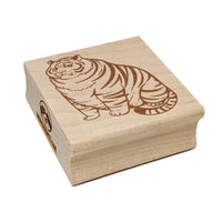 Chubby Fat Tiger Square Rubber Stamp for Stamping Crafting