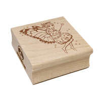 Cute Butterfly Pixie Fairy Girl Square Rubber Stamp for Stamping Crafting